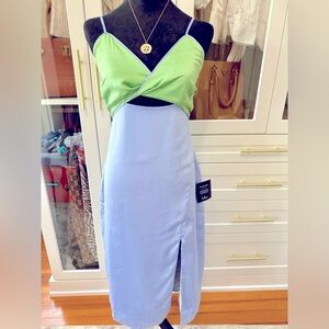 Lulu color black satin midi dress